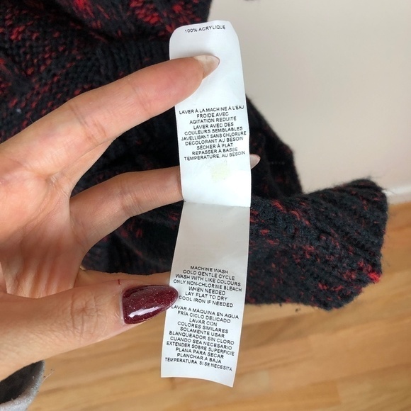 Joe Fresh Red and black Holiday cable knit sweater dress ombre - Picture 3 of 8